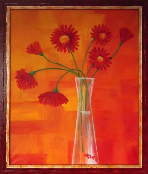 Sju röda gerbera (2015)